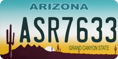 AZ license plate ASR7633
