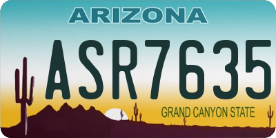 AZ license plate ASR7635