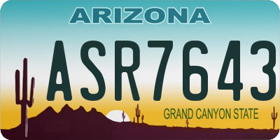 AZ license plate ASR7643