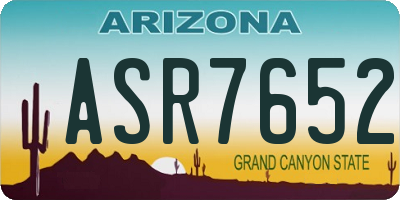 AZ license plate ASR7652