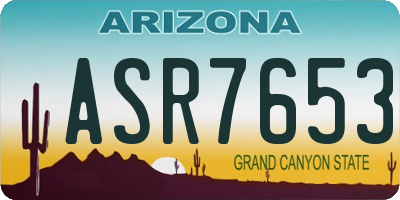 AZ license plate ASR7653