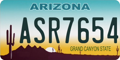 AZ license plate ASR7654