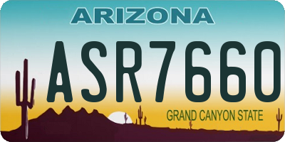 AZ license plate ASR7660