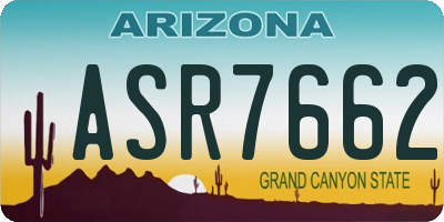 AZ license plate ASR7662