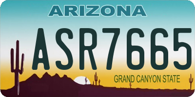 AZ license plate ASR7665