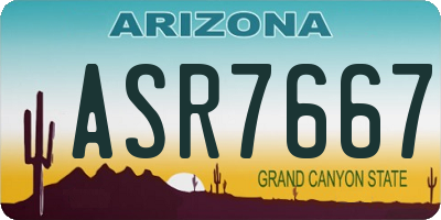 AZ license plate ASR7667
