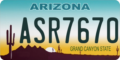 AZ license plate ASR7670