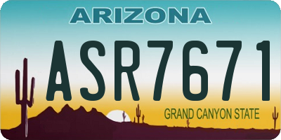 AZ license plate ASR7671