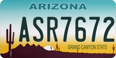 AZ license plate ASR7672