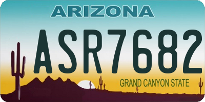 AZ license plate ASR7682