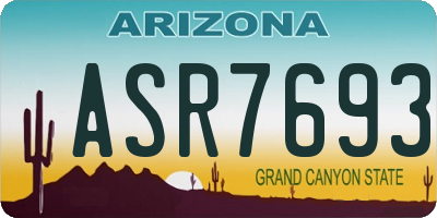 AZ license plate ASR7693