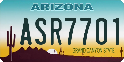 AZ license plate ASR7701