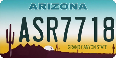 AZ license plate ASR7718