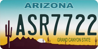 AZ license plate ASR7722