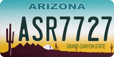 AZ license plate ASR7727