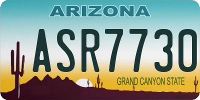 AZ license plate ASR7730