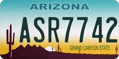 AZ license plate ASR7742