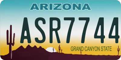 AZ license plate ASR7744