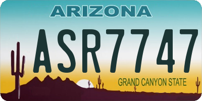 AZ license plate ASR7747