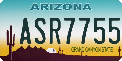 AZ license plate ASR7755