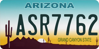 AZ license plate ASR7762