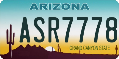AZ license plate ASR7778