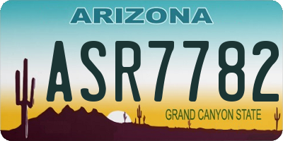 AZ license plate ASR7782