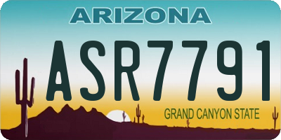 AZ license plate ASR7791