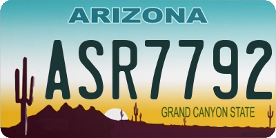 AZ license plate ASR7792