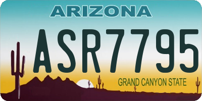 AZ license plate ASR7795