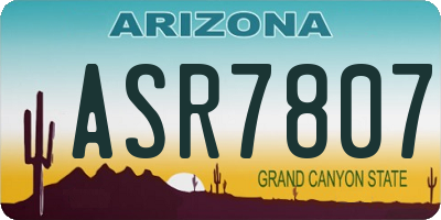 AZ license plate ASR7807