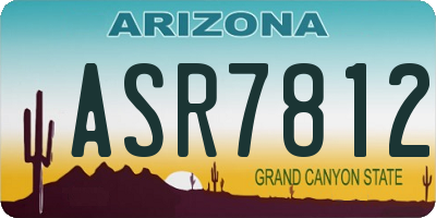AZ license plate ASR7812