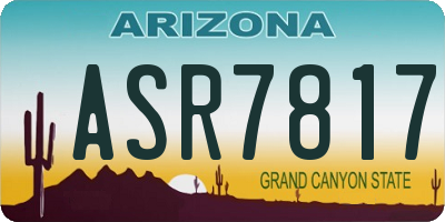 AZ license plate ASR7817