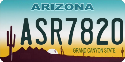 AZ license plate ASR7820