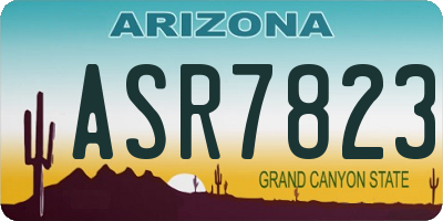AZ license plate ASR7823