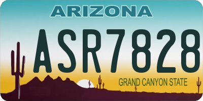 AZ license plate ASR7828