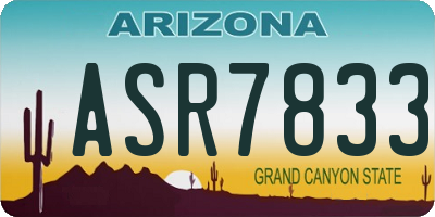 AZ license plate ASR7833