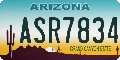 AZ license plate ASR7834