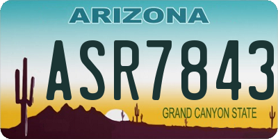 AZ license plate ASR7843