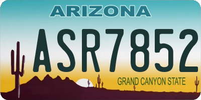 AZ license plate ASR7852