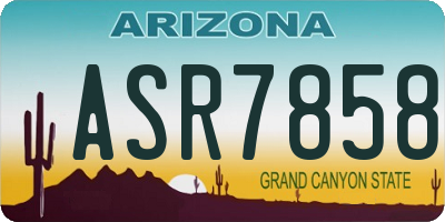 AZ license plate ASR7858
