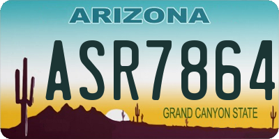 AZ license plate ASR7864