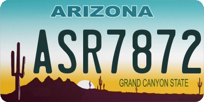 AZ license plate ASR7872