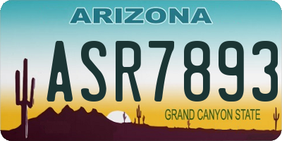 AZ license plate ASR7893