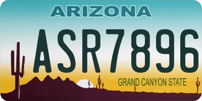 AZ license plate ASR7896
