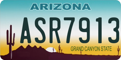 AZ license plate ASR7913