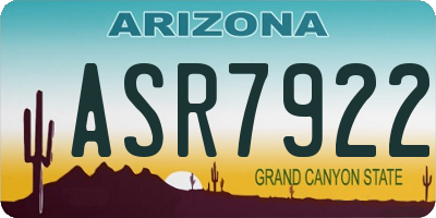 AZ license plate ASR7922