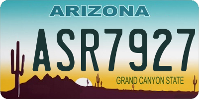 AZ license plate ASR7927