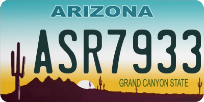 AZ license plate ASR7933