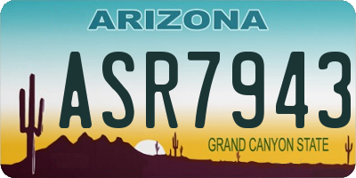 AZ license plate ASR7943